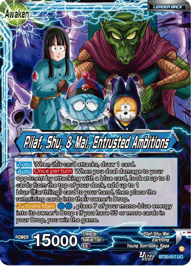 Pilaf, Shu, & Mai // Pilaf, Shu, & Mai, Entrusted Ambitions BT30-017 card from Three Glorious Fighters