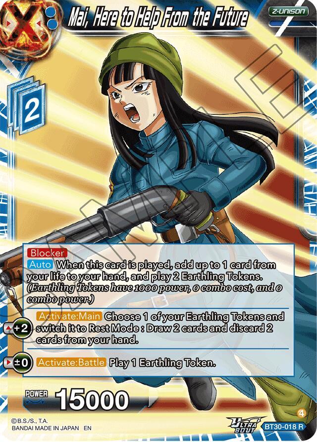 Mai, Here to Help From the Future BT30-018 card from Three Glorious Fighters
