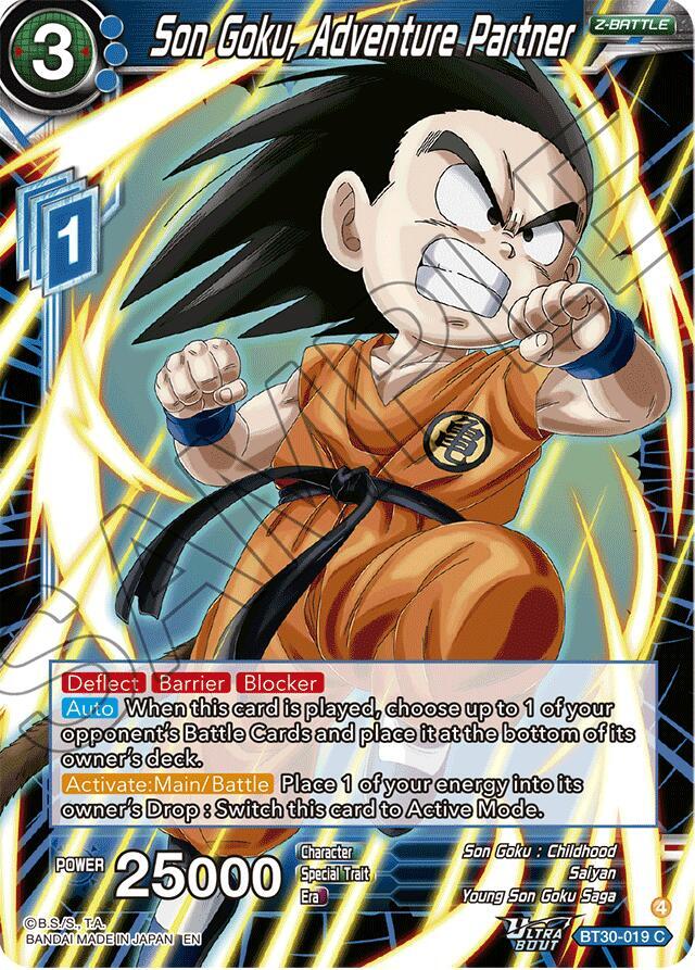 Son Goku, Adventure Partner BT30-019 card from Three Glorious Fighters