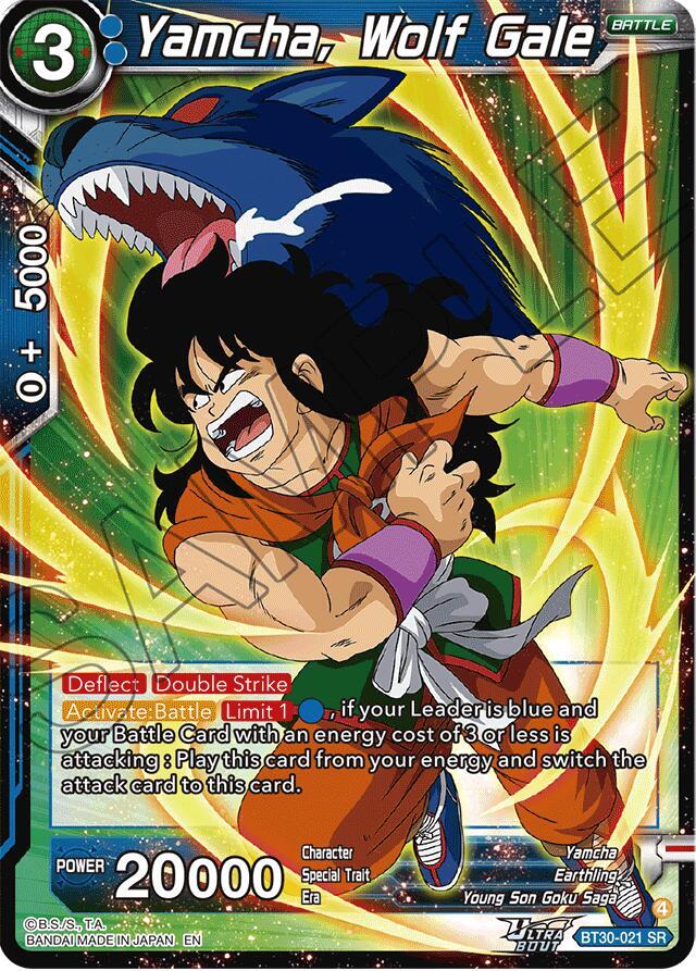 Yamcha, Wolf Gale BT30-021 card from Three Glorious Fighters