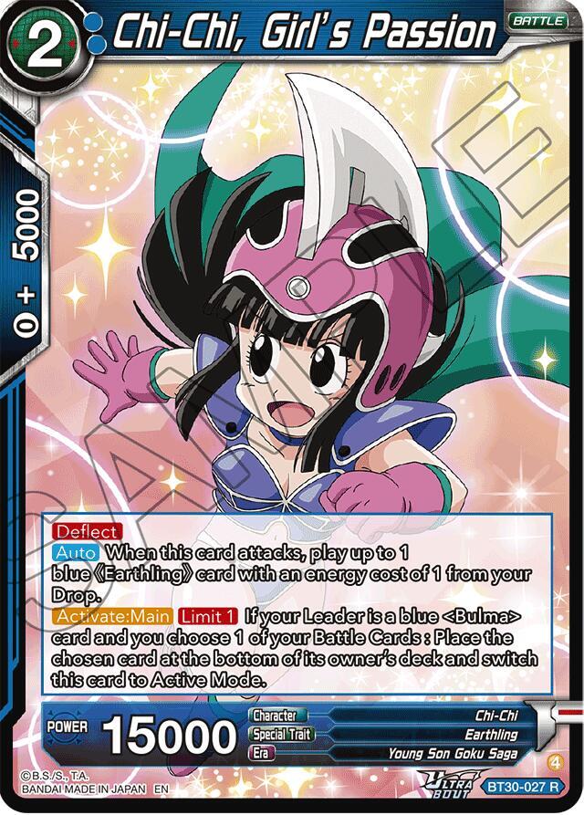 Chi-Chi, Girl’s Passion BT30-027 card from Three Glorious Fighters