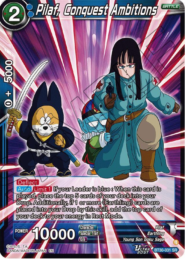 Pilaf, Conquest Ambitions BT30-031 card from Three Glorious Fighters