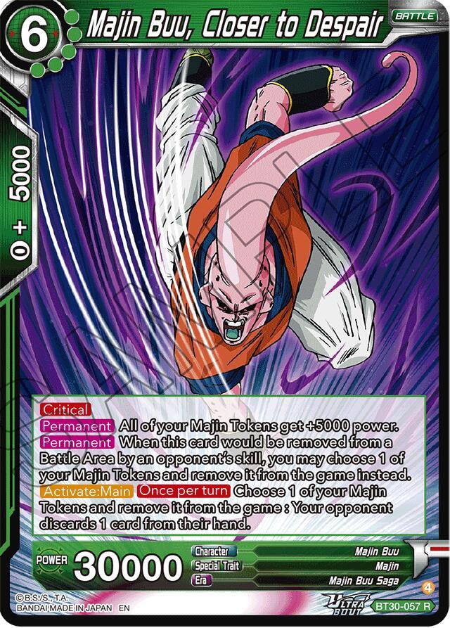Majin Buu, Closer to Despair BT30-057 card from Three Glorious Fighters
