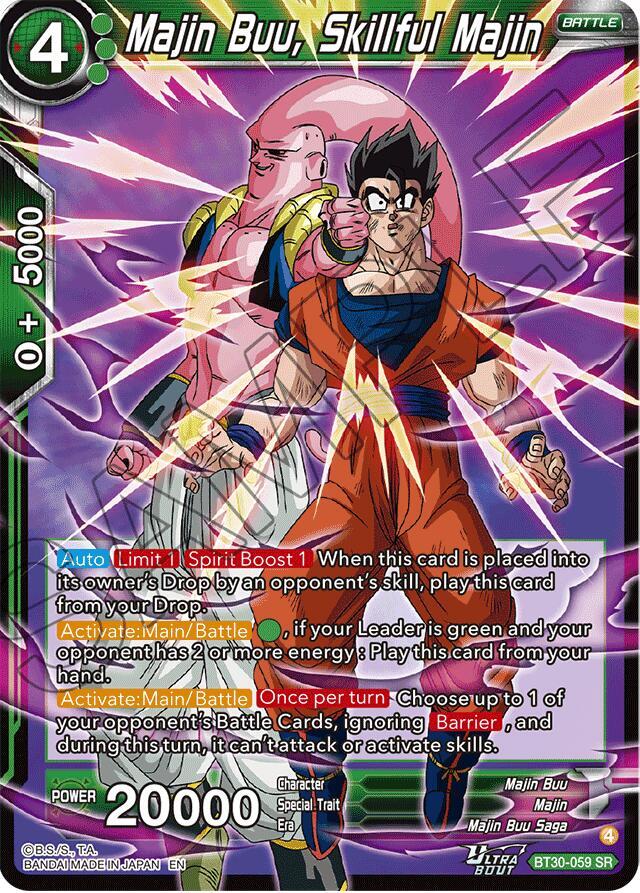 Majin Buu, Skillful Majin BT30-059 card from Three Glorious Fighters