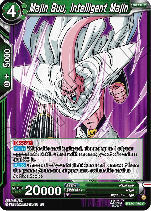 Majin Buu, Intelligent Majin BT30-060 card from Three Glorious Fighters