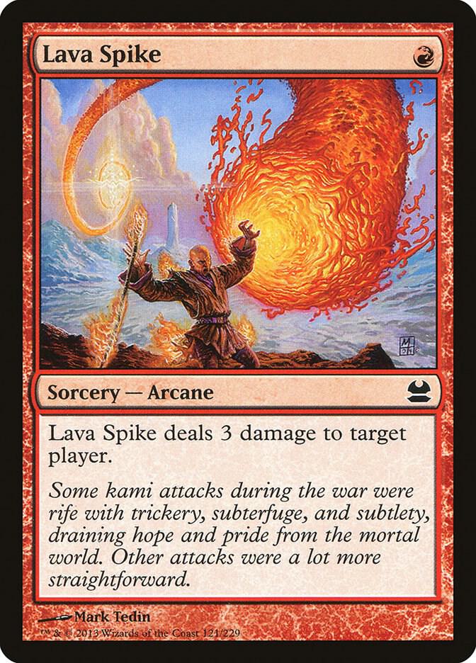 Lava Spike 121 card from Modern Masters
