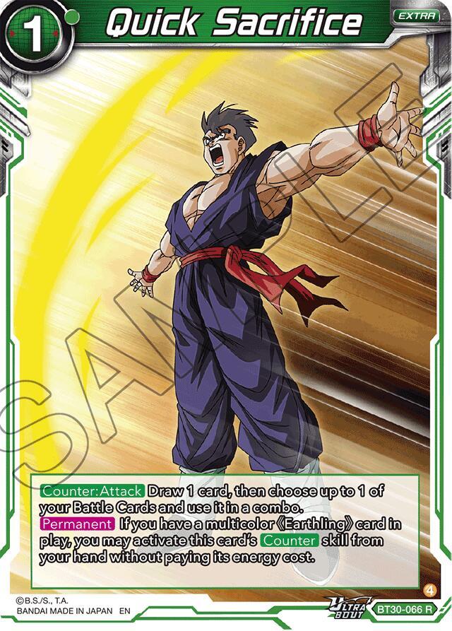 Quick Sacrifice BT30-066 card from Three Glorious Fighters