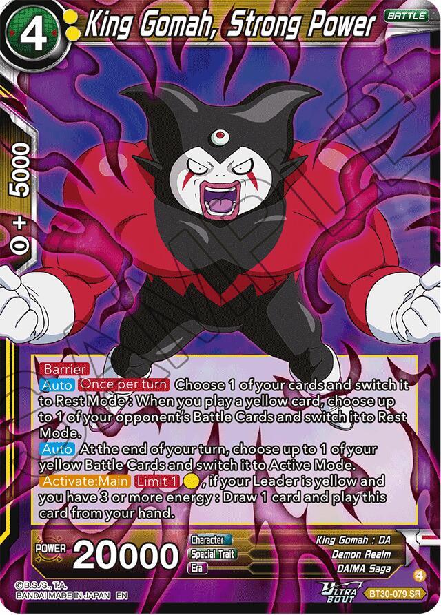 King Gomah, Strong Power BT30-079 card from Three Glorious Fighters