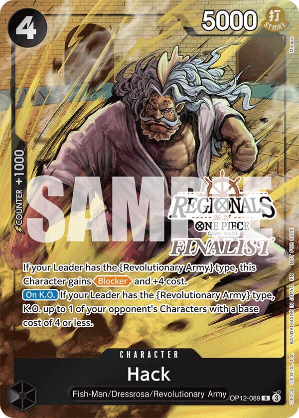 Hack (Regionals Finalist Card Set 26-27) OP12-089 card from One Piece Promotion Cards