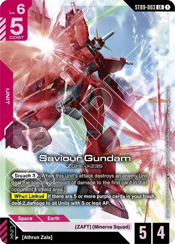 Saviour Gundam ST09-003 card from Starter Deck 09: Destiny Ignition