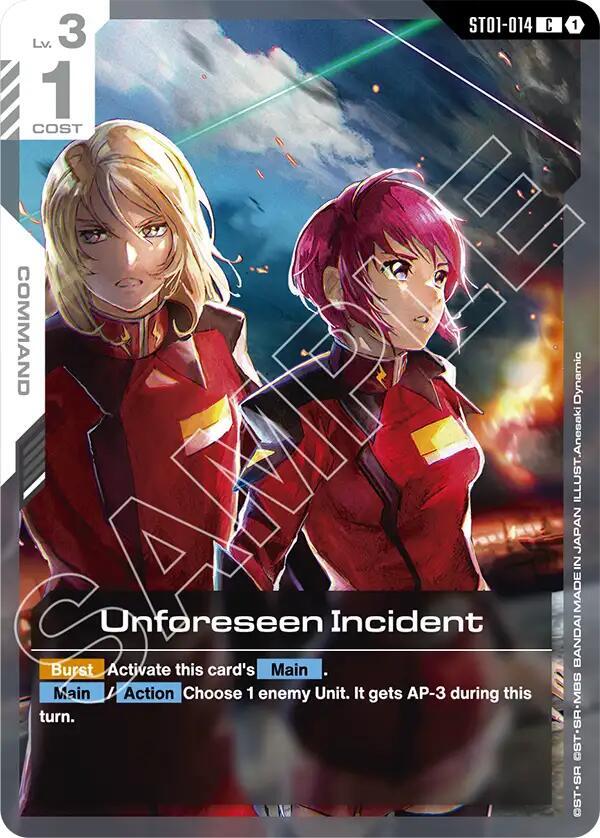 Unforeseen Incident ST01-014 card from Starter Deck 09: Destiny Ignition