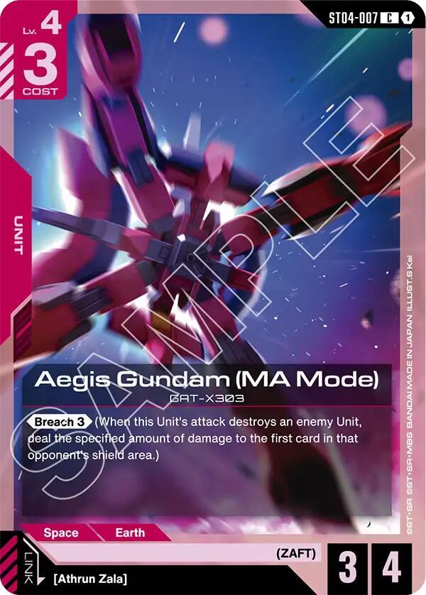 Aegis Gundam (MA Mode) ST04-007 card from Starter Deck 09: Destiny Ignition