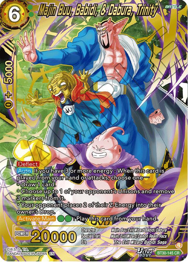 Majin Buu, Babidi, & Dabura, Trinity BT30-145 card from Three Glorious Fighters