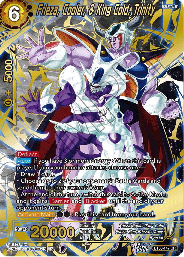Frieza, Cooler, & King Cold, Trinity BT30-147 card from Three Glorious Fighters