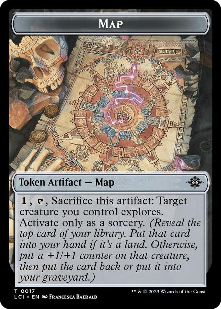 Treasure // Map Double-Sided Token 17 // 18 card from The Lost Caverns of Ixalan