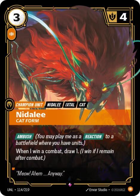 Nidalee - Cat Form 114/219 card from Unleashed