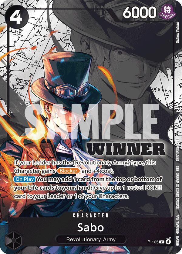 Sabo (Winner Pack 2026 Vol. 2) P-105 card from One Piece Promotion Cards