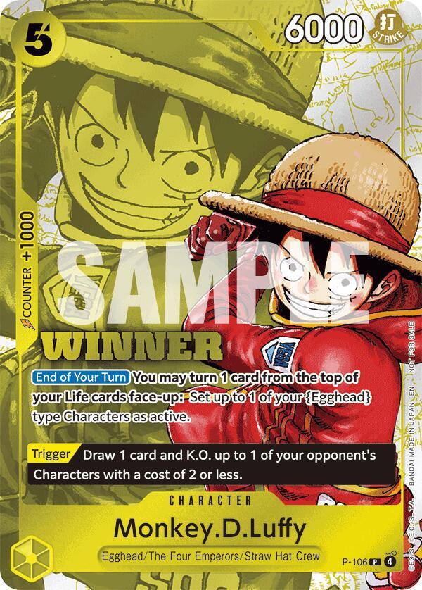 Monkey.D.Luffy (Winner Pack 2026 Vol. 2) P-106 card from One Piece Promotion Cards