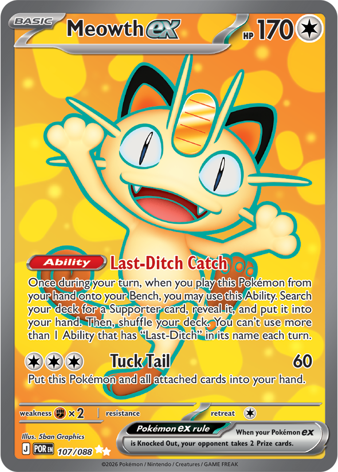 Meowth ex 107/088 card from ME03: Perfect Order