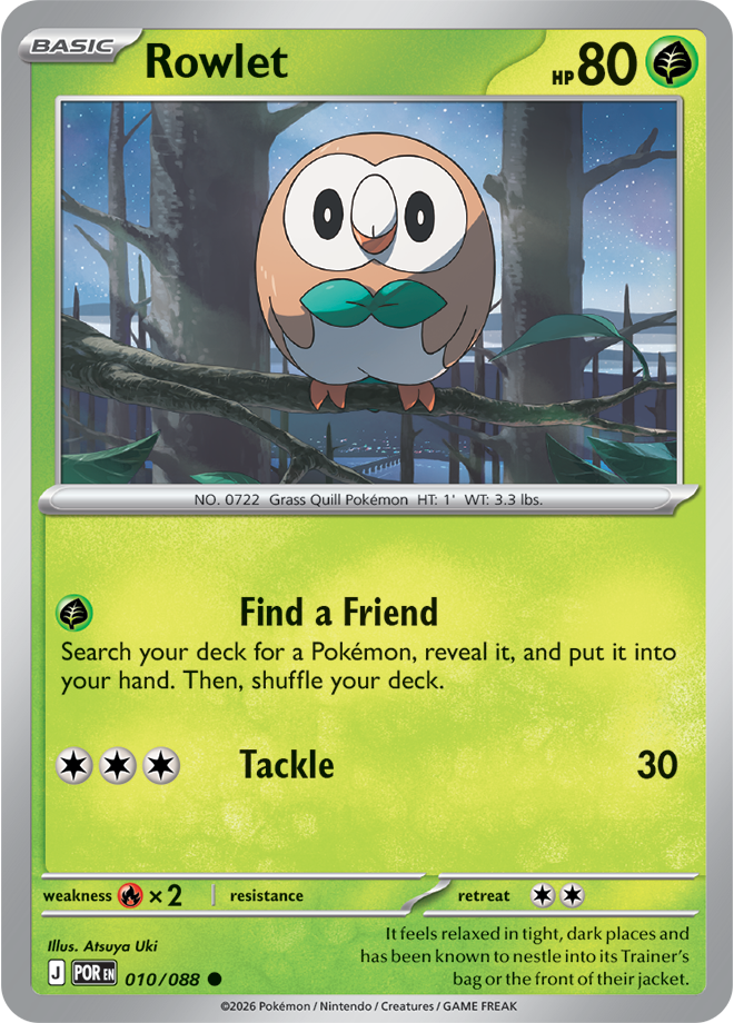 Rowlet 010/088 card from ME03: Perfect Order