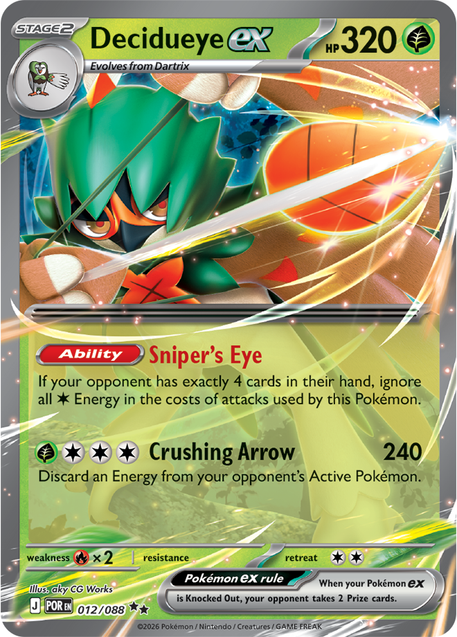Decidueye ex 012/088 card from ME03: Perfect Order