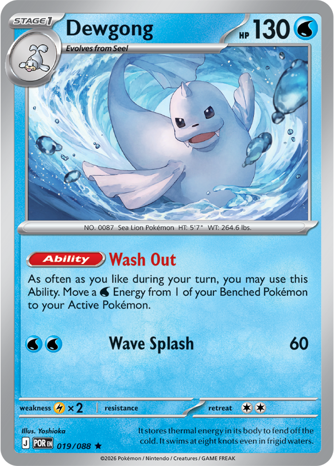 Dewgong 019/088 card from ME03: Perfect Order