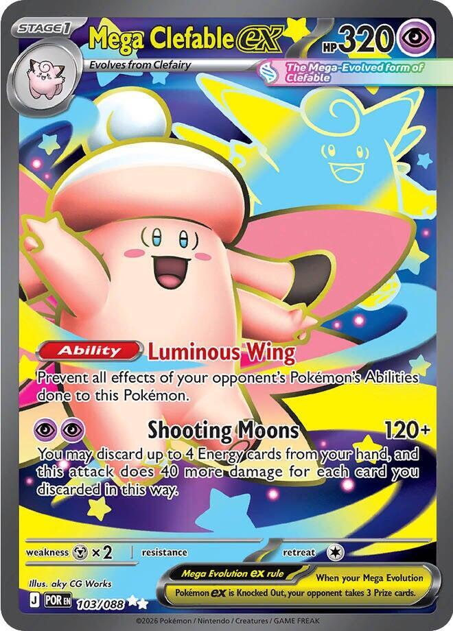 Mega Clefable ex 103/088 card from ME03: Perfect Order