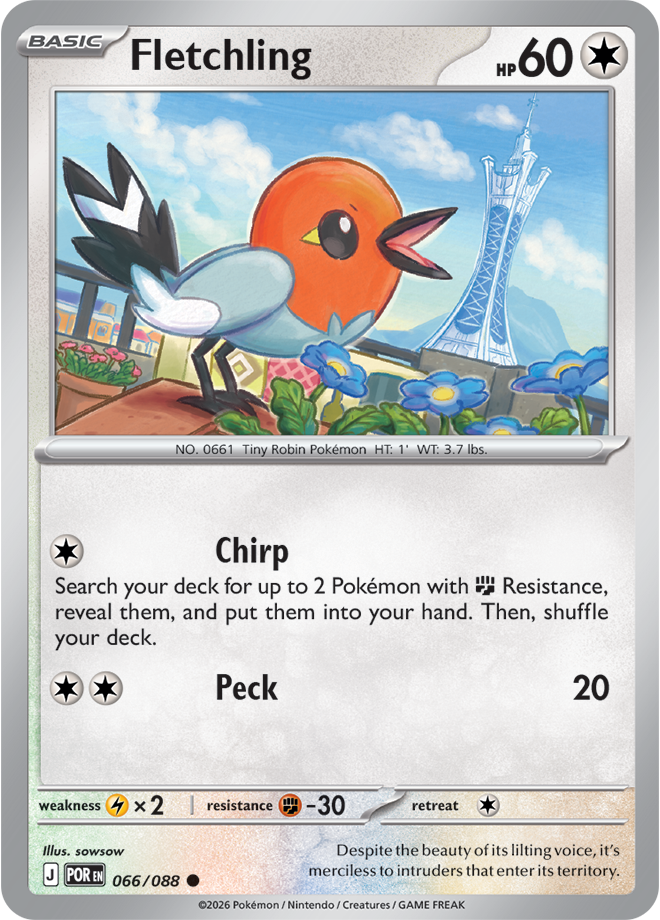 Fletchling 066/088 card from ME03: Perfect Order