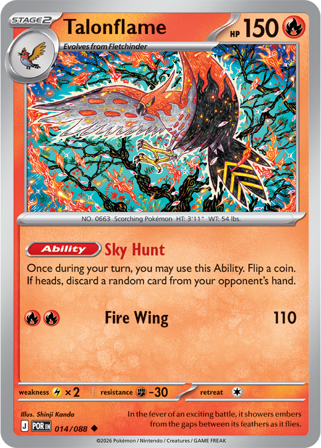 Talonflame 014/088 card from ME03: Perfect Order
