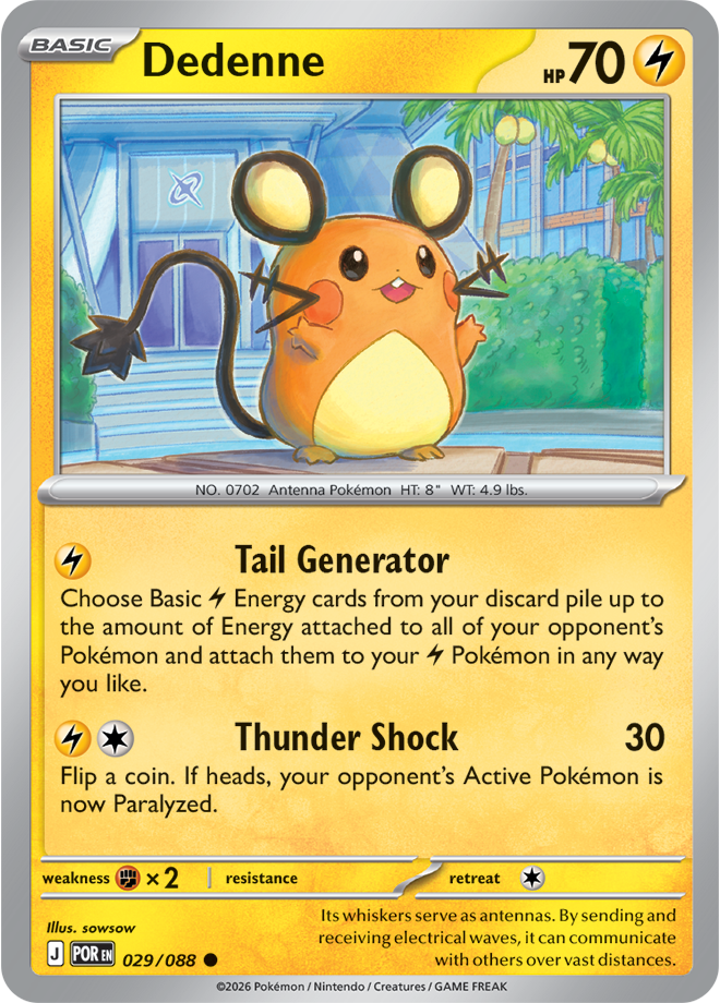 Dedenne 029/088 card from ME03: Perfect Order