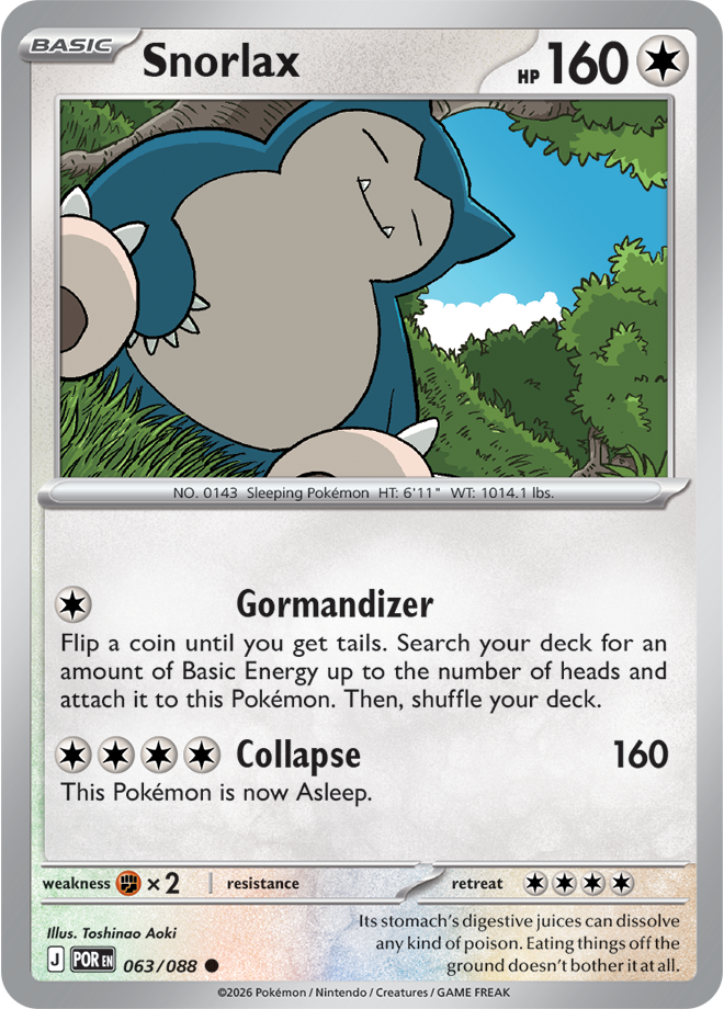 Snorlax 063/088 card from ME03: Perfect Order