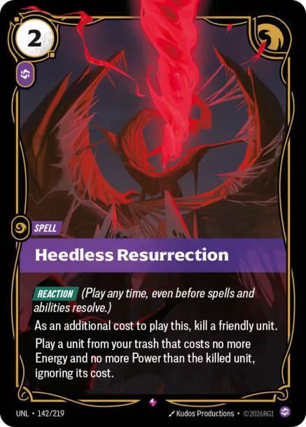Heedless Resurrection 142/219 card from Unleashed