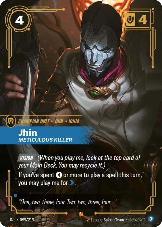 Jhin - Meticulous Killer 089/219 card from Unleashed