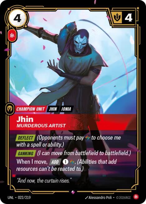 Jhin - Murderous Artist 022/219 card from Unleashed
