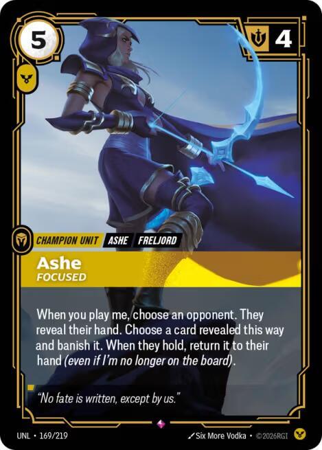Ashe - Focused 169/219 card from Unleashed