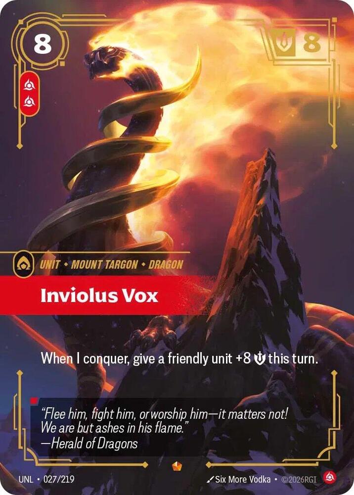 Inviolus Vox 027/219 card from Unleashed