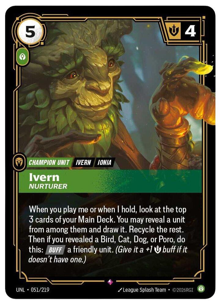 Ivern - Nurturer 051/219 card from Unleashed