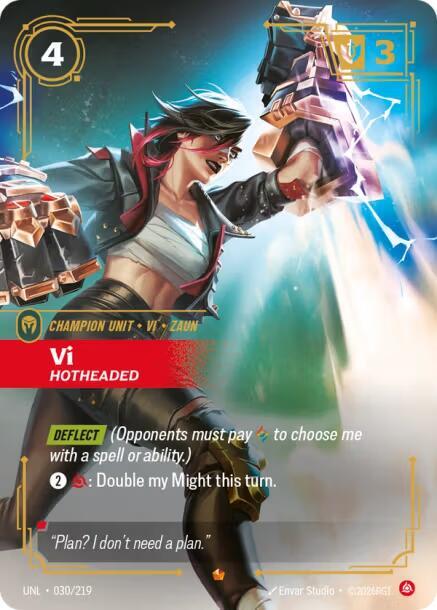 Vi - Hotheaded 030/219 card from Unleashed