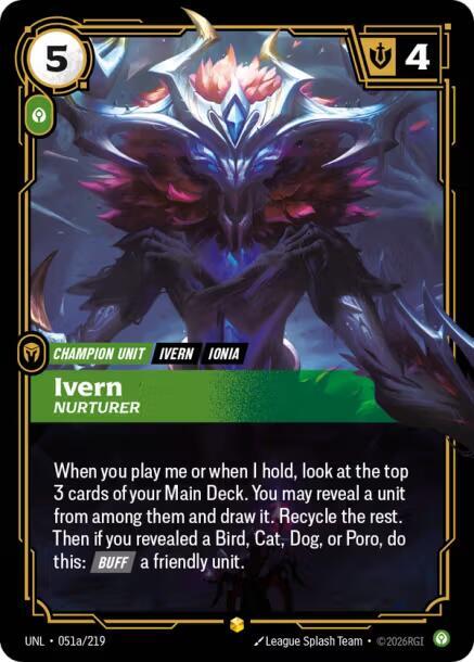 Ivern - Nurturer (Alternate Art) 051a/219 card from Unleashed