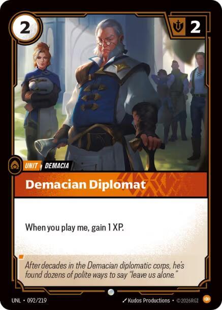 Demacian Diplomat 092/219 card from Unleashed