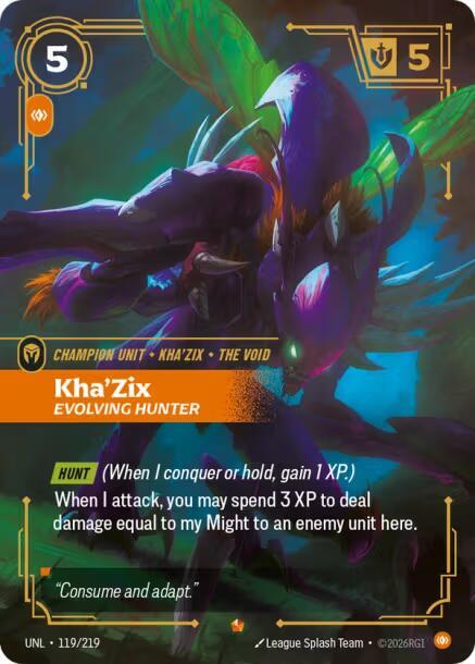 Kha'Zix - Evolving Hunter 119/219 card from Unleashed