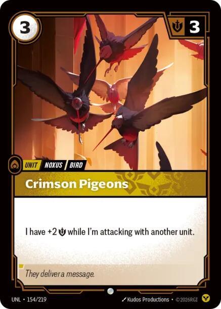 Crimson Pigeons 154/219 card from Unleashed
