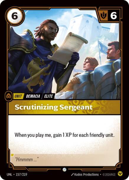 Scrutinizing Sergeant 157/219 card from Unleashed