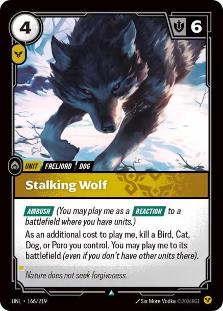 Stalking Wolf 166/219 card from Unleashed