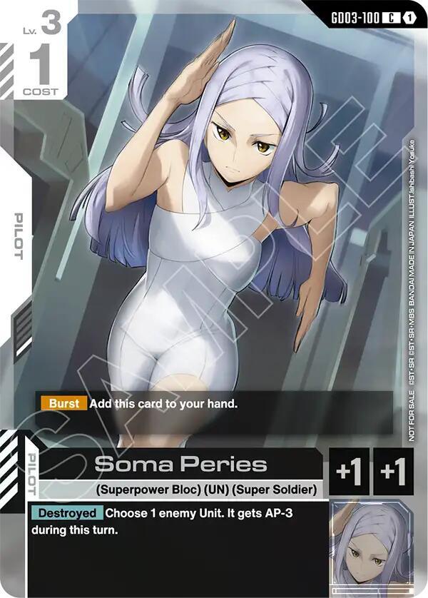 Soma Peries (WCS26-27 Participation Pack Vol.1) GD03-100 card from Gundam Promotional Cards