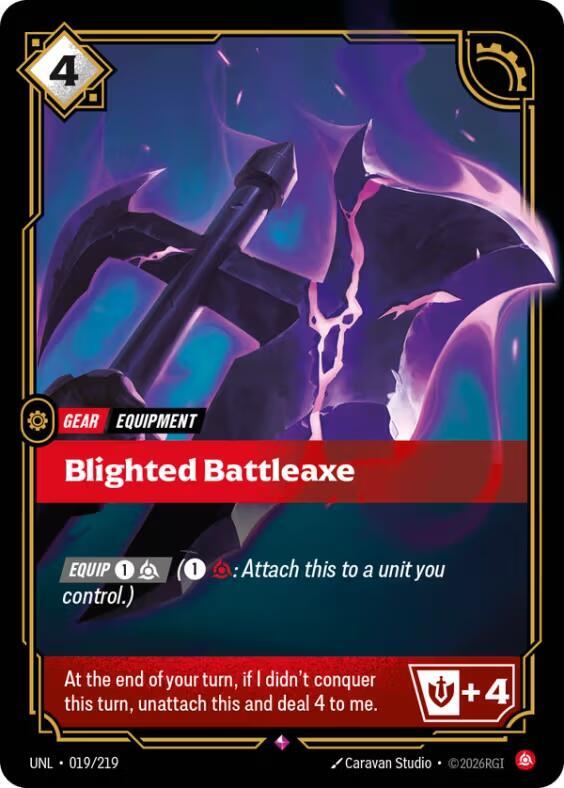 Blighted Battleaxe 019/219 card from Unleashed