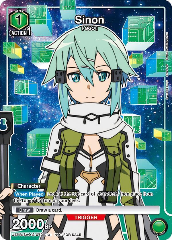 Sinon UEPR/SAO-2-072 card from Union Arena Promotion Cards