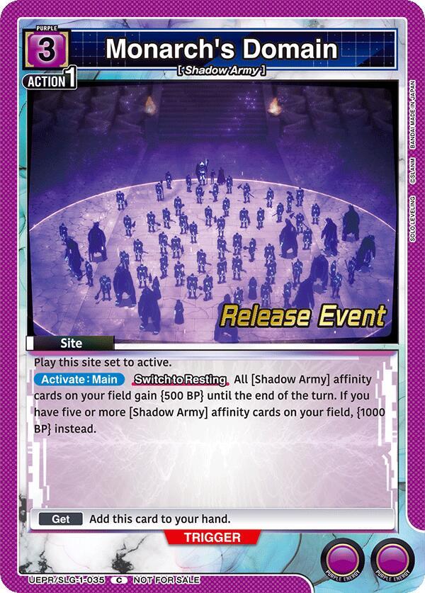 Monarch's Domain UE17BT/SLG-1-035 card from UE17BT: SOLO LEVELING Release Event Cards
