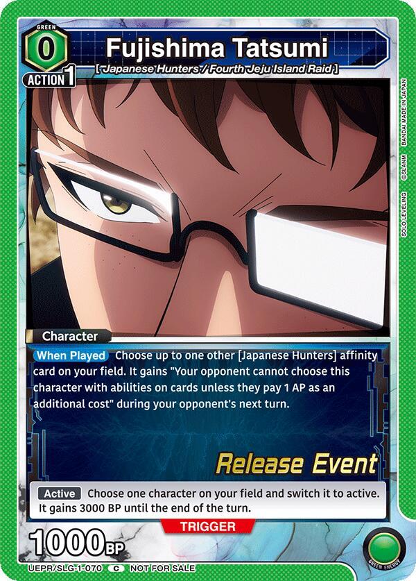 Fujishima Tatsumi UE17BT/SLG-1-070 card from UE17BT: SOLO LEVELING Release Event Cards