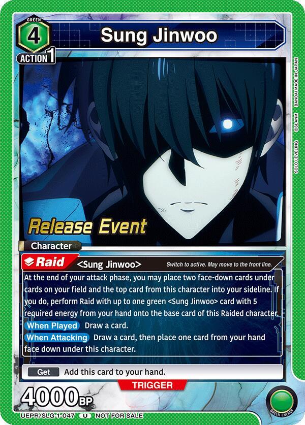 Sung Jinwoo UE17BT/SLG-1-047 card from UE17BT: SOLO LEVELING Release Event Cards